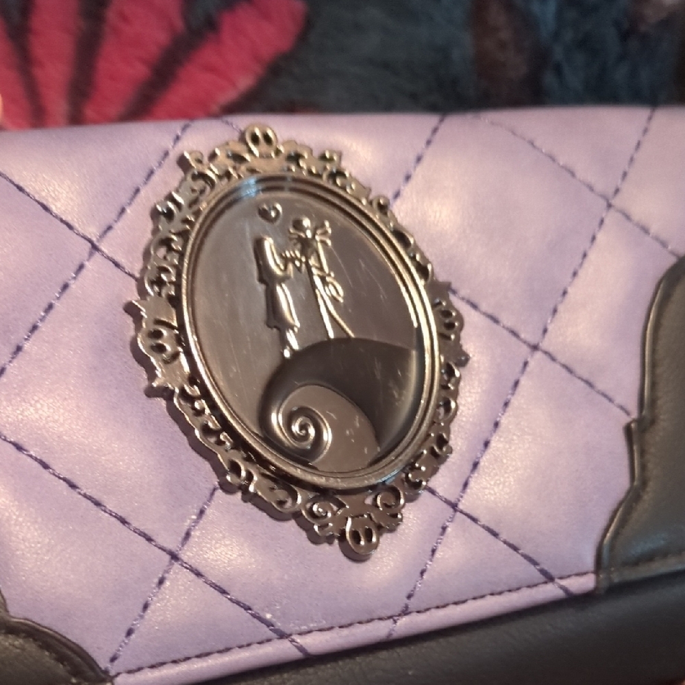 Nightmare Before Christmas Quilted Style Wallet with Metal Accent Jack Sally - Picture 2 of 10